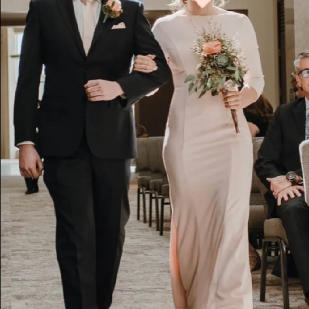 Lulu’s Glamour Galore Button Back Maxi Dress in blush